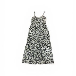 TOPSHOP Floral Spaghetti Strap Maxi Dress in Black and White